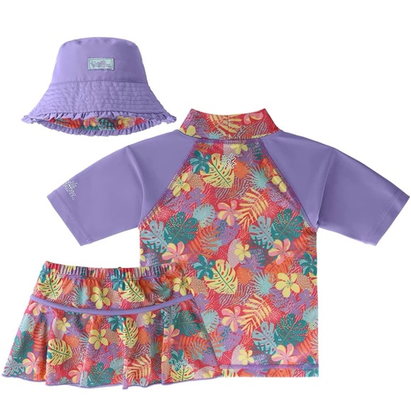 UV Skinz kids 3 pcs UPGo 50+ swimwear set with reversible hat - Picture 2 of 2